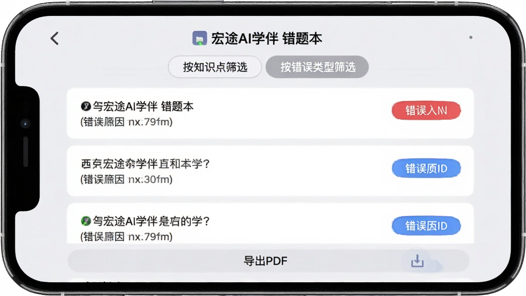 ��;AIѧ�� ���Ȿ���棬�ֻ���Ļ��ʾ�����б���ÿ�����Ա��к�ɫ����ɫ�ı�ǩ��ע����ԭ�򣬶����С���֪ʶ��ɸѡ���͡�����������ɸѡ��������ť���ײ��С�����PDF��ѡ�����Ϊǳ��ɫ�����沼�����������ֱ�ǩ��ȷ�������ʵ�ã����ʸɾ��޶���Ԫ��