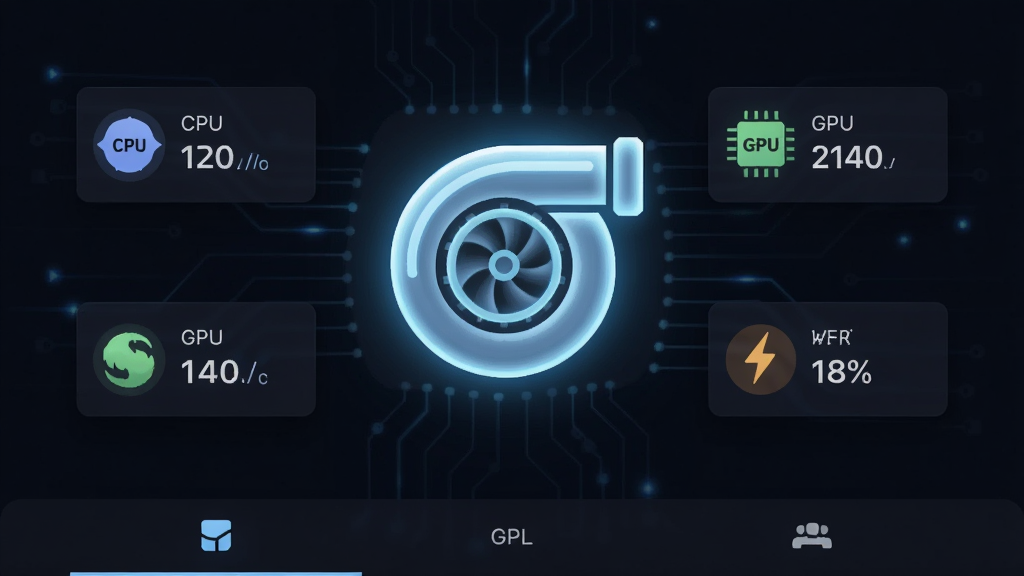 My Turbo Ӧ���������ͼ����ɫ�Ƽ��米��������һ�������������ѹͼ�꣬��Χ������ CPU��GPU���ڴ桢�¶��ĸ�����������壬�ײ�����������ѡ������岼�ָɾ����䣬����ִ���ƽ���������������޶���Ԫ��