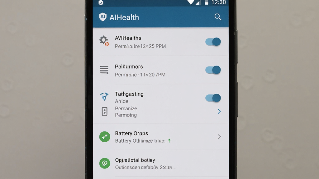 AIHealth ��װȨ�����ý��棬����Ϊ�ֻ���Ļ����Ļ����ʾȨ�޹����б��͵���Ż�ѡ�����Ϊ�����б����Ű����������Ϊ��׿ԭ�����ý��棬ϸ�ڰ������ذ�ť��Ȩ��ͼ�ꡢ���ֱ�ǩ�����ʸɾ��޶���Ԫ��