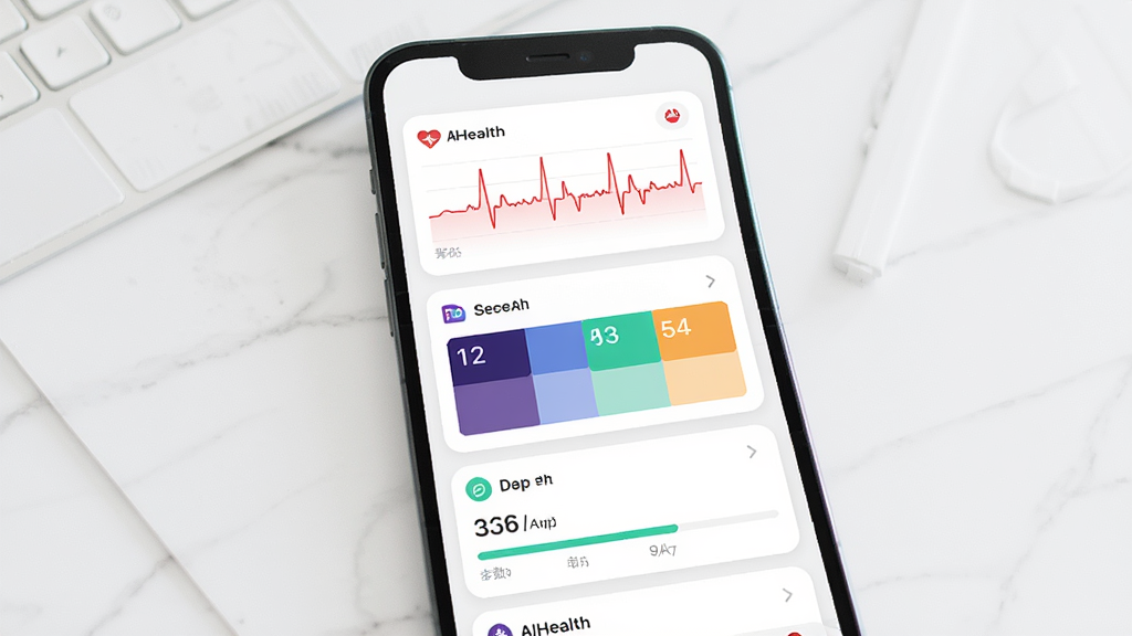 AIHealth �������ݿ�����棬����Ϊ�ֻ���Ļ����Ļ����ʾ������ݿ�Ƭ������Ϊ��������б����Ű�Ϊ��Ƭʽ������Լ�ִ���ϸ�ڰ������ʲ���ͼ��˯����ǳɫ�顢���������������ʸɾ��޶���Ԫ��
