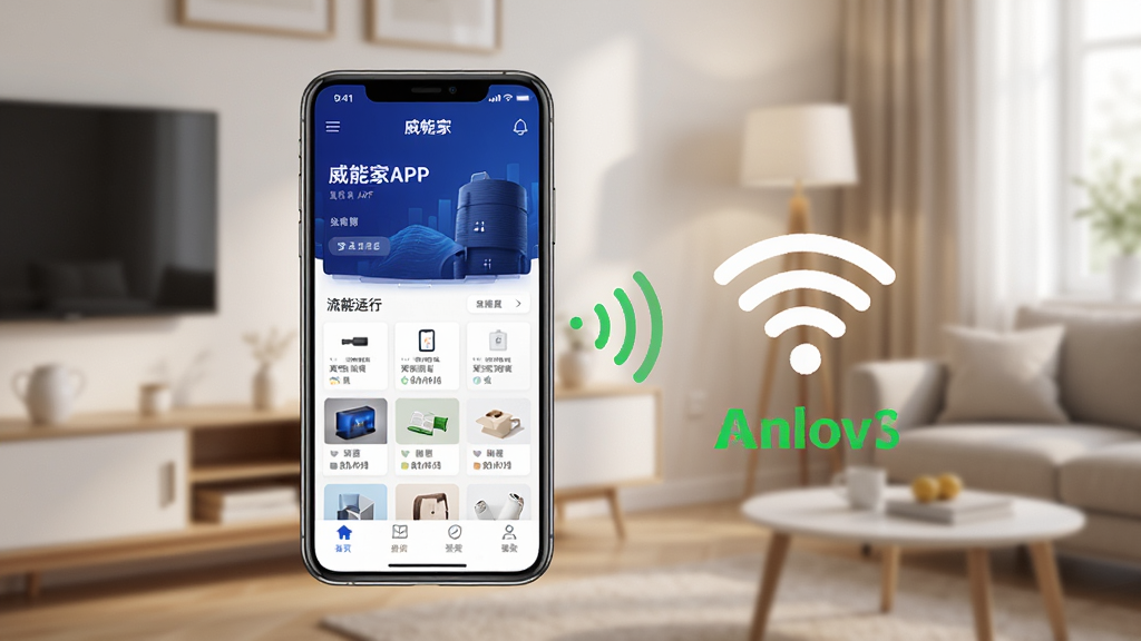 ���ܼ�APP���ֻ����������е�չʾͼ���ֻ���Ļ��ʾ���ܼ�App�����棬�Ա���WiFi�ź�ͼ����ȶ�����������ʾ�⣬��������ܰ�ļҾӻ�����������ִ������ʸɾ��������޶���Ԫ��
