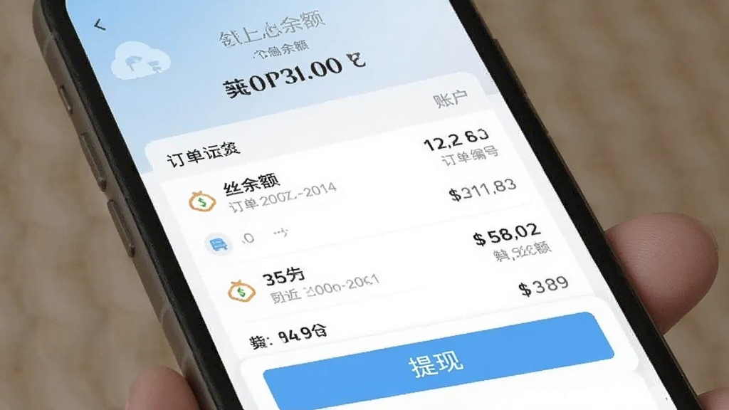����˿·�˷ѽ�������ͼ���ֻ���ĻչʾǮ��ҳ�棬������ʾ�˻������м�����������˷ѵ�������ϸ�б���ÿ����ʾ��ʱ��Ͷ�����ţ��ײ�����Ŀ�����ְ�ť��������ɫ�԰�ɫ��ǳ��ɫΪ�������ɾ����࣬�޶���Ԫ��
