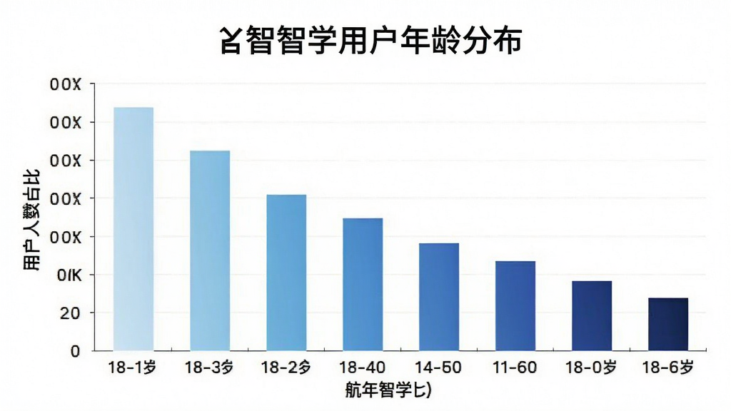һ��չʾ���˻�������ѧ�û�����ֲ�����״ͼ�������ע18-60�겻ͬ����Σ�������ʾ�û�����ռ�ȣ���״ͼ��ɫ��ǳ�����������䣬ͼ���Ϸ������˻�������ѧ�ı��⣬��������ɫ������ִ����ݿ��ӻ������������ɾ����޶���Ԫ��