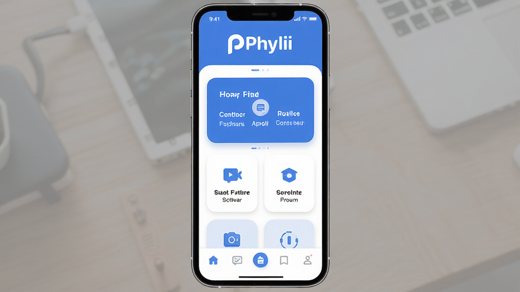 Phylii����������չʾ���������ֻ���Ļ���У�����������������ʾPhyliiƷ�Ʊ�ʶ���м��Ǻ��Ĺ��ܿ�Ƭʽ��ڣ��ײ�Ϊ���������Ű��࣬����ִ���ƽ����ϸ��Բ�󣬻��ʸɾ��޶���Ԫ�أ����������ɶ���������Ϊ��ɫ��