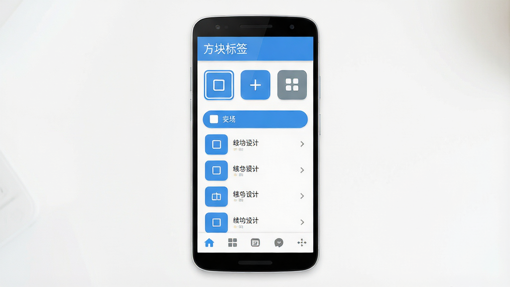 �����ǩ ��׿Ӧ��������չʾ������������һ���ֻ���Ļ����Ļ����ʾ���ķ����ǩ���������棬�������������ơ������ǩ�����м��Ƿ����Ե��صĹ��ܰ�ť�ͱ�ǩ�б����ײ��Ǽ򵥵ĵ����������岼����ˬ��������ɫΪ������ƽ����Ʒ��ϸ��Բ�󣬻��ʸɾ��������޶���Ԫ�أ�����ͻ���������������