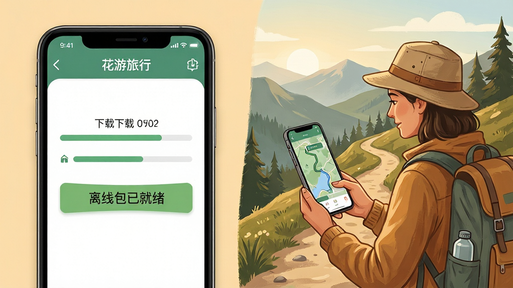 һ��չʾ���������С�App�����г̰����ܵ�ʾ��ͼ������������ֻ���Ļ��ʾ���ؽ������͡����߰��Ѿ������������Ҳ������������������ɽ��С·�Ͽ��ֻ��ĳ�������Ļ�ڵ�ͼ·�������ɼ�������ɫ����ů��Ȼ�����дʵ�廭��ϸ�ڸɾ��޶���Ԫ��