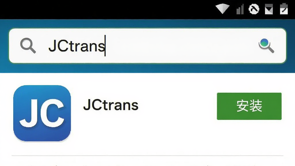 һ���ֻ�Ӧ���̵�����������ͼ���ͼƬ����������д�š�JCtrans�����·���ʾӦ��ͼ������ơ�JCtrans�����Ա��С���װ����ť������ɾ���ģ�°�׿Ӧ���г����֣����дʵ����������