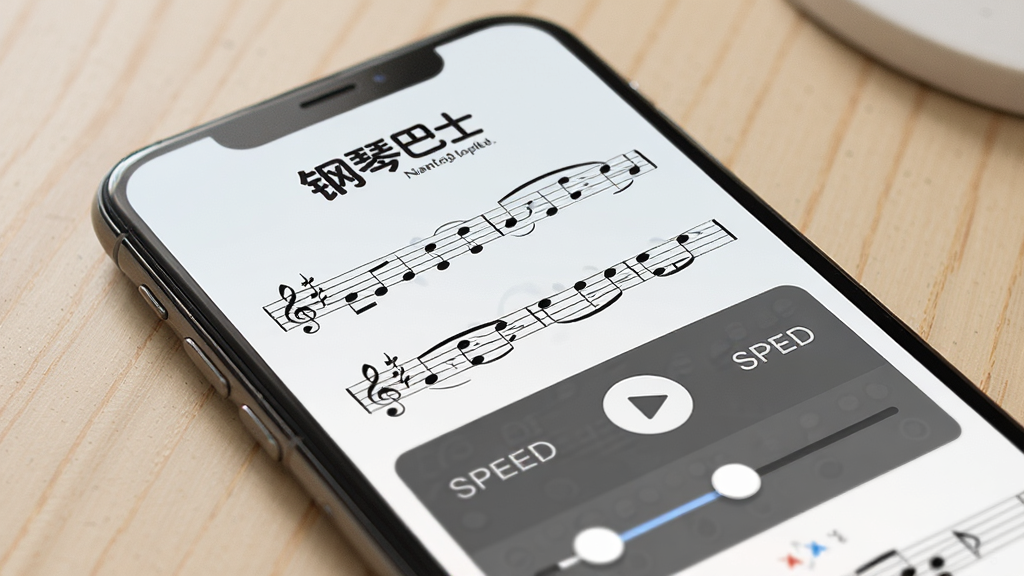 һ�Ÿ��ٰ�ʿ���׽������дͼ������չʾ�ֻ���Ļ�ϵ������׺��������Ա��в��Ű�ť���ٶȵ��ڻ��飬��������͵�ǳɫ���棬�Ϸ��и��ٰ�ʿ�ı�ʶ��������ִ������������ɾ�