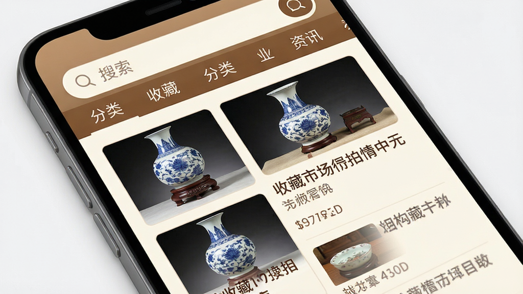 �����ղ�App��Ѷҳ�棬�ֻ���Ļ��ʾ�ղ��г����������б������������ͼƬ�ͱ������֣�������������ͷ����ǩ���������װ�ɫ����ɫΪ��ɫ�����Ű������׶��������Ѷ�Ķ��࣬���ʸɾ��޶���Ԫ��