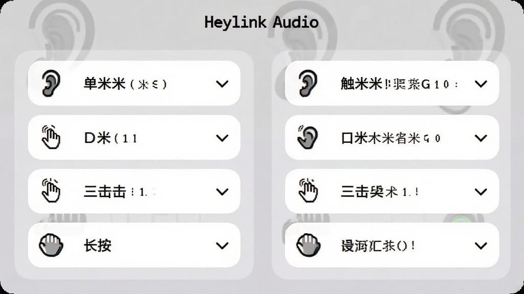 һ��Ӧ�������ý����ͼ���ͼƬ������չʾ��Heylink Audio���Ĵ�����������ҳ����������ͼ���䵥����˫���������������ĸ�ѡ��Ҳ����Ҷ�ͼ����ͬ���ĸ�ѡ�ÿ��ѡ�����������˵���ʾ�ѷ���Ĳ��ſ��ƹ��ܣ��������ǳɫ������Բ�ǿ�Ƭ�����ֱ�����������ʸɾ��޶���Ԫ��