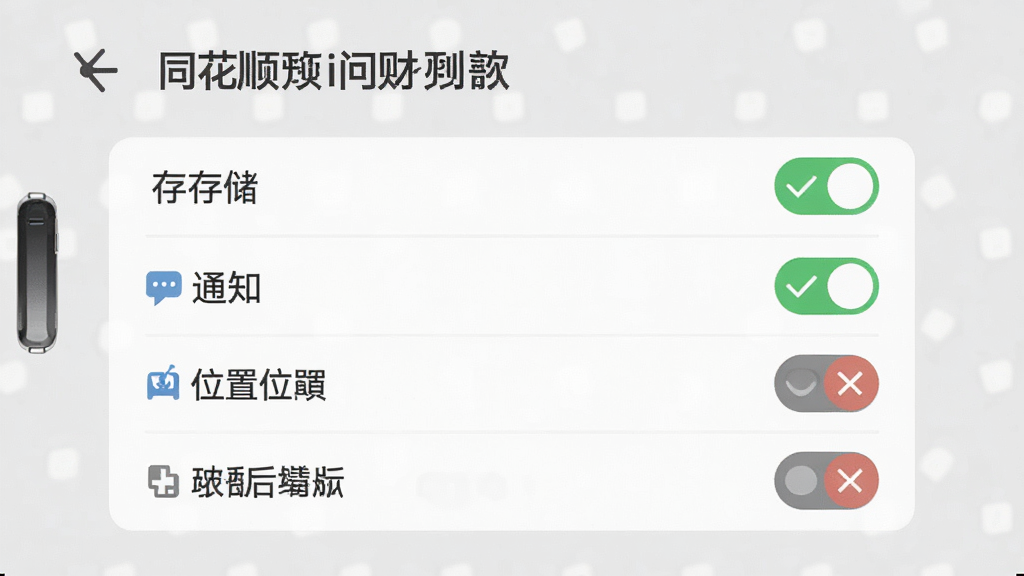 һ��չʾͬ��˳i�ʲ�App�ڰ�׿�ֻ��ϵ�Ȩ�����ý���ʾ��ͼ���������г��洢��֪ͨ��λ�õ�Ȩ�޿��أ��Ա����м��Ĺ�ѡ��ر�ͼ��ʾ�⣬����Ϊǳ��ɫ������ƽ����Ϣͼ��ʽ�����ֱ�ע���������ʸɾ�����