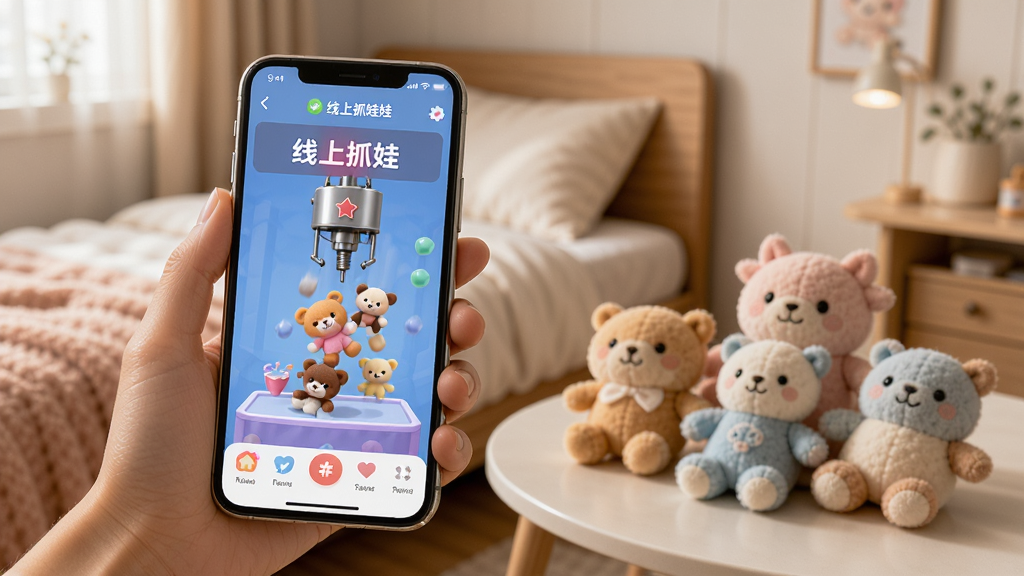 һ���ֻ�ʹ�ó���ͼ��һֻ�������ֻ����ڲ���������ץ���ޡ�App����Ļ��ʾץȡ�ɹ���ʾ����ż���䶯�����Ա����Ϸ��ż����Ѿ�ץ����Сë����ߣ���������ܰ������һ�ǣ���������������ͣ����ʸɾ�