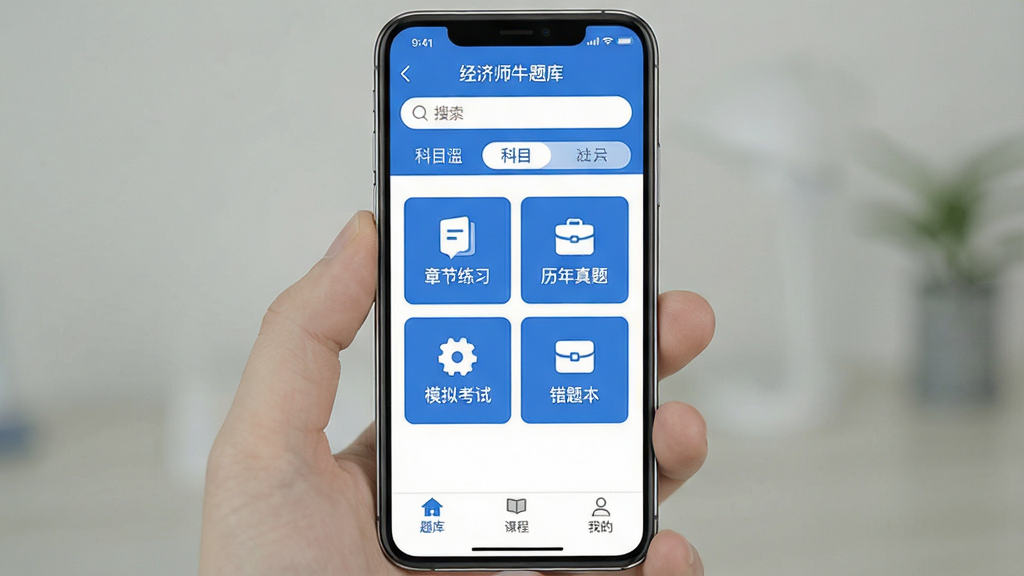 һ���ֻ�Ӧ�ý���չʾͼ�������������ֻ���Ļ����Ļ����ʾ������ʦţ��⡱APP����ҳ���������������Ϳ�Ŀ�л���ǩ���м����½���ϰ���������⡢ģ�⿼�ԡ����Ȿ�ĸ��������ͼ�꣬�ײ�����⡢�γ̡��ҵ����������������岼������������ɫ��Ϊ��������ִ���Լ������ɾ��޹�棬�����������޶���Ԫ��