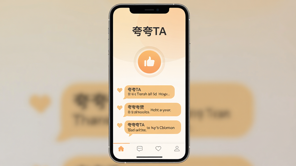 һ���ֻ���Ļչʾ���棬���������ǡ����TA��Ӧ�õ���ҳ�棬ǳɫ���䱳���������С����TA�����ֱ�ʶ���м���Բ�λ�����ť�ͼ�����ů�Ŀ���������Ϣ���ײ��Ǽ��ĵ������������ܰ��ͣ���ƽ����ƣ�ϸ�����������ʸɾ����޶���Ԫ��