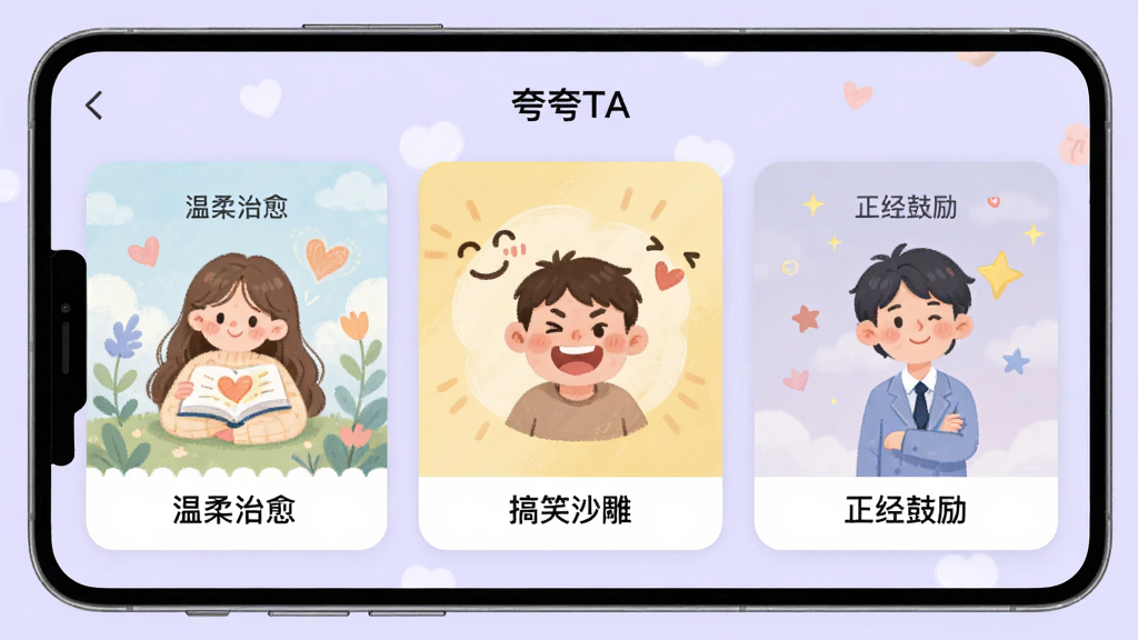 չʾ�����TA��Ӧ�õ�����ѡ��ҳ�棬��Ļ��������������ͬ���Ŀ�Ƭ���ֱ��ע����������������Цɳ�񡱡���������������Ƭ���ж�Ӧ�Ĳ廭Ԫ�أ���������͵�ǳ��ɫ�����沼�����룬������£����ʸɾ����޶���Ԫ��