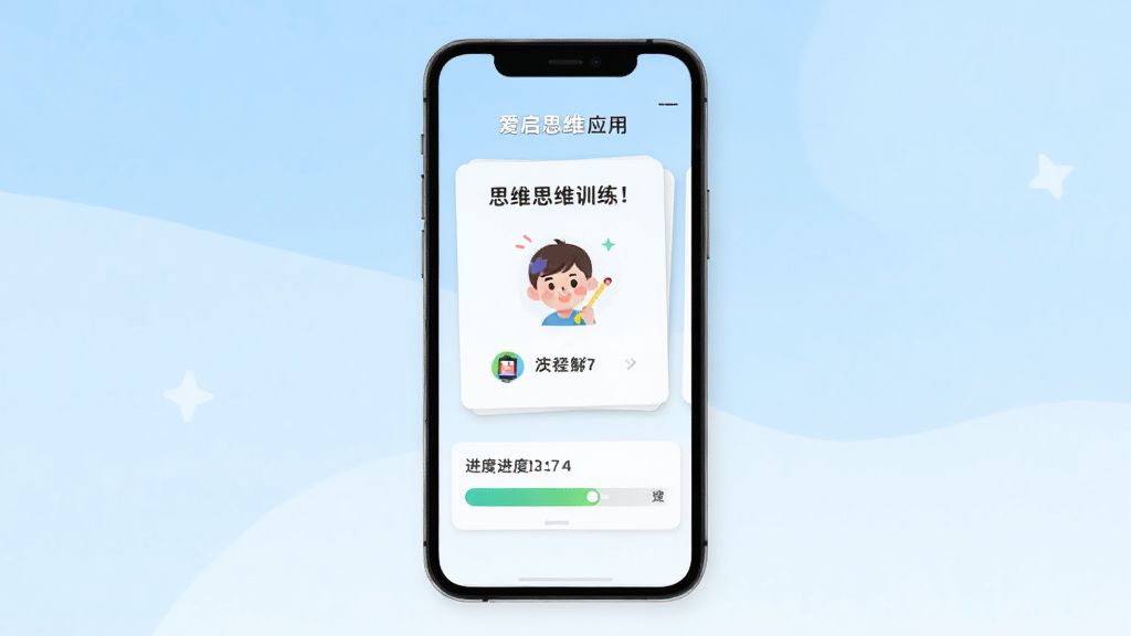 ����˼ά��Ӧ��������ȫòչʾ�������������ֻ���Ļ����Ļ����ʾ˼άѵ����Ŀ��Ƭ�ͽ�����������Ϊ����ɫ���䣬���������¼�࣬��ƽ����ƣ�ϸ�ڸɾ������������޶���Ԫ��