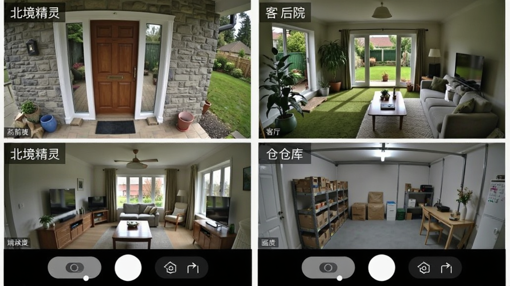 ����չʾ�ĸ���ػ��棬�ֱ��Ӧ���������顱APP�е�ǰ�š���Ժ���������ֿⳡ����ÿ���������ϽǱ�ע�ص����ƣ���������ɫ����Ȼ���ֻ�����ײ����л�����ͷ�ͻ���ѡ��İ�ť����������ʵ�ã����ʸɾ����޶���װ��Ԫ��