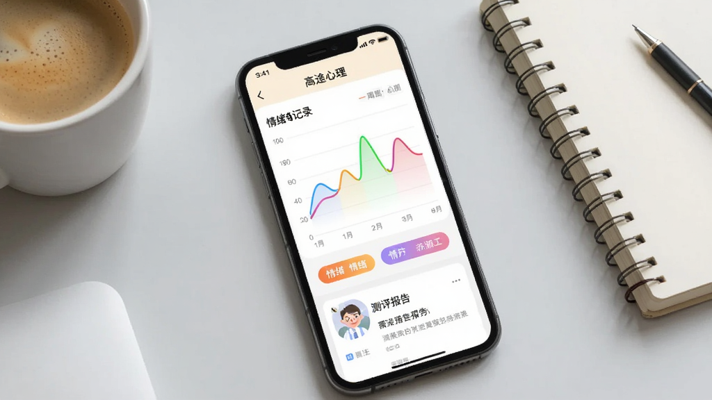 ����չʾ����;������App��������¼���棬�ֻ���Ļ������һ����ɫ����ͼ��չʾһ�������仯���ƣ��·���������ǩ��ť�Ͳ������濨Ƭ��������ǳ��ɫ����̨�棬�Ա߷���һ�����ȺͱʼǱ��������������ּ�࣬ϸ�����������ʸɾ����޶���Ԫ��
