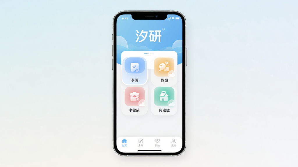 һ��չʾϫ��App���������ֻ���ͼ���ͼƬ������������һ�������ֻ�����Ļ����ʾϫ��App�������棬������ɾ���������ϫ�����ֱ�ʶ���в������ż�������ͼ�꣬�ײ�Ϊ������������Ϊǳɫ���䣬����ִ���ƽ����ϸ��Բ�����������ʸɾ��޶���Ԫ��