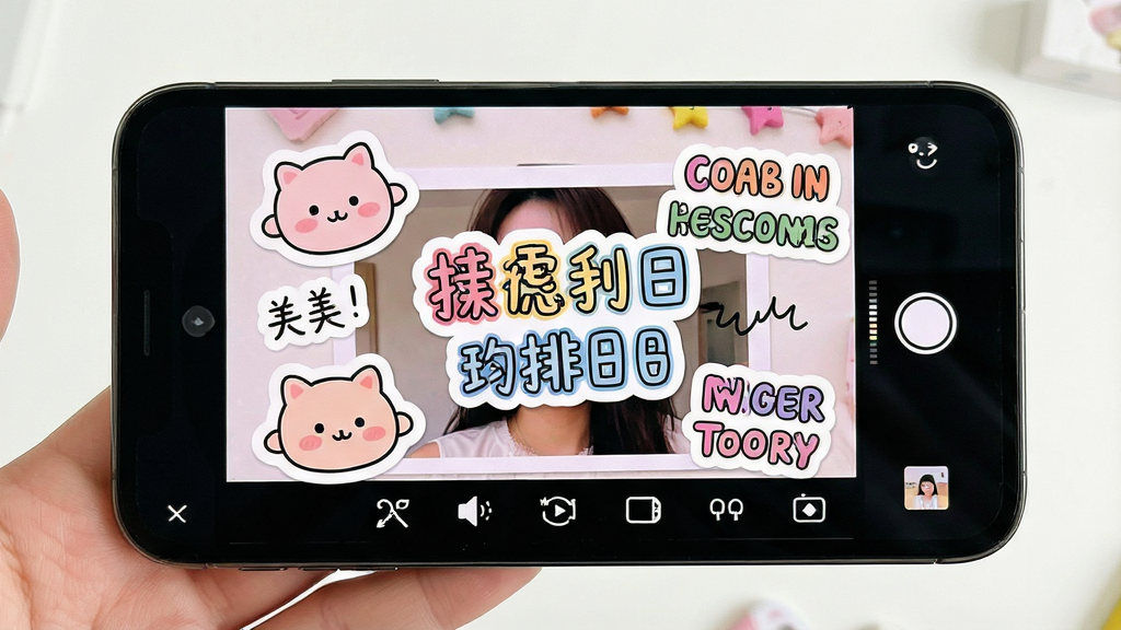 һ��չʾ�����˾��������ֽ�������Ű湦�ܵ�ͼƬ������������һ���ֻ��������ã���Ļ����ʾ��Ƭ�༭���棬��Ƭ�ϵ����˿ɰ����ֻ���ֽ�Ͳ�ɫ���֣��������ֻ����С��༭����������Ļ�·������ɼ������������ᣬϸ������ֽ��Ե�ɾ��������Ű�������£������������޶���Ԫ��