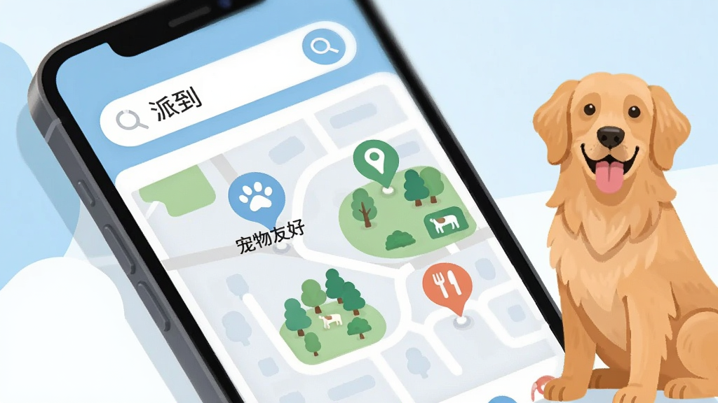 �ֻ���Ļչʾһ���������App�������棬����������д�š��ɵ������·���ͼ��ע�ų����ѺþƵꡢ��԰�Ͳ�����ͼ�꣬һֻ��ëȮ�����ֻ��Աߣ�������ǳ���Ͱ�ɫΪ���ı�ƽ����Ʒ�񣬲���������ϸ��Բ�󣬻��ʸɾ��޶���Ԫ��