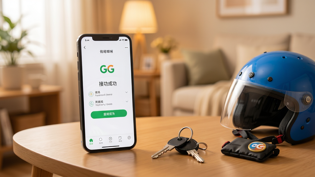 GGͬ������ʹ�ó���ʾ��ͼ������չʾһ���ֻ������������ϣ���Ļ��ʾGGͬ�ǽӵ��ɹ�ҳ�棬�Ա���Կ�׺�ͷ��������װ������������ܰ�����ڻ�������������������ͣ����ʸɾ��޶���Ԫ��