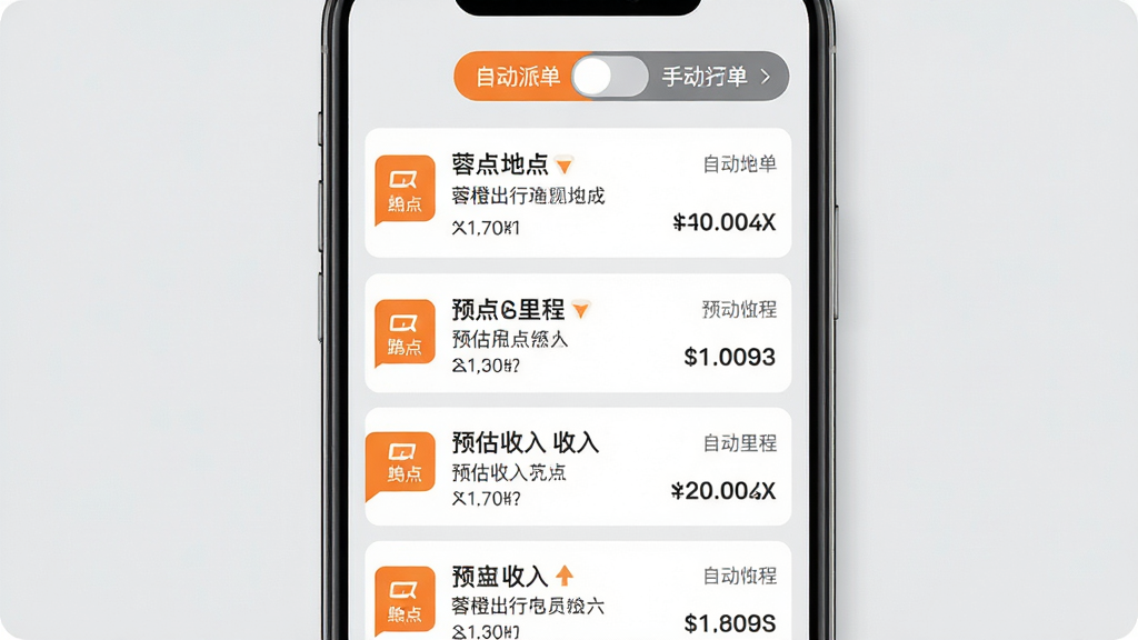 �سȳ���˾����App�����б�������д���ֻ���Ļ��ʾ���������Ƭ�������У�ÿ�ſ�Ƭ��������յ��ַ��Ԥ����̡�Ԥ���������Ƭ����г�ɫ�����ǩ���������Զ��ɵ����ֶ������л���ť������Ϊǳ��ɫ��������Ϣ�㼶���������������ɶ�����ƽ��UI��񣬻��ʸɾ�
