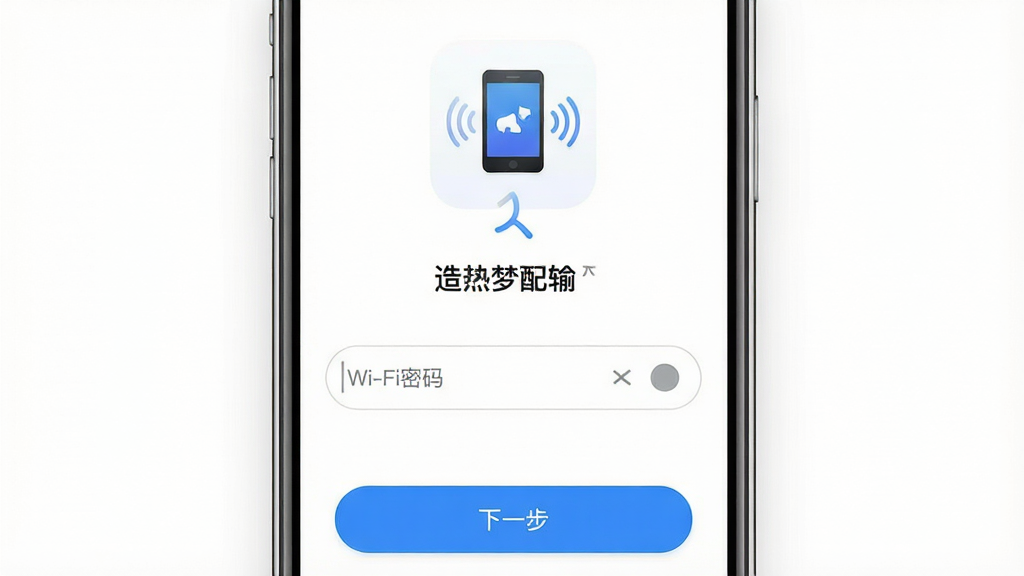 һ�š������ߡ�App��������������ֻ���ͼ����ͼ������Ϊ�ֻ���Ļ��д�����ִ��ϵ�������Ϊ�豸ͼ�궯����Wi-Fi�����������һ����ť����������죬ϸ��������������ʾ/�����л�ͼ�꣬��ťΪԲ����ɫ��䣬���ʸ��壬����Ϊ��ɫ��������Ԫ��
