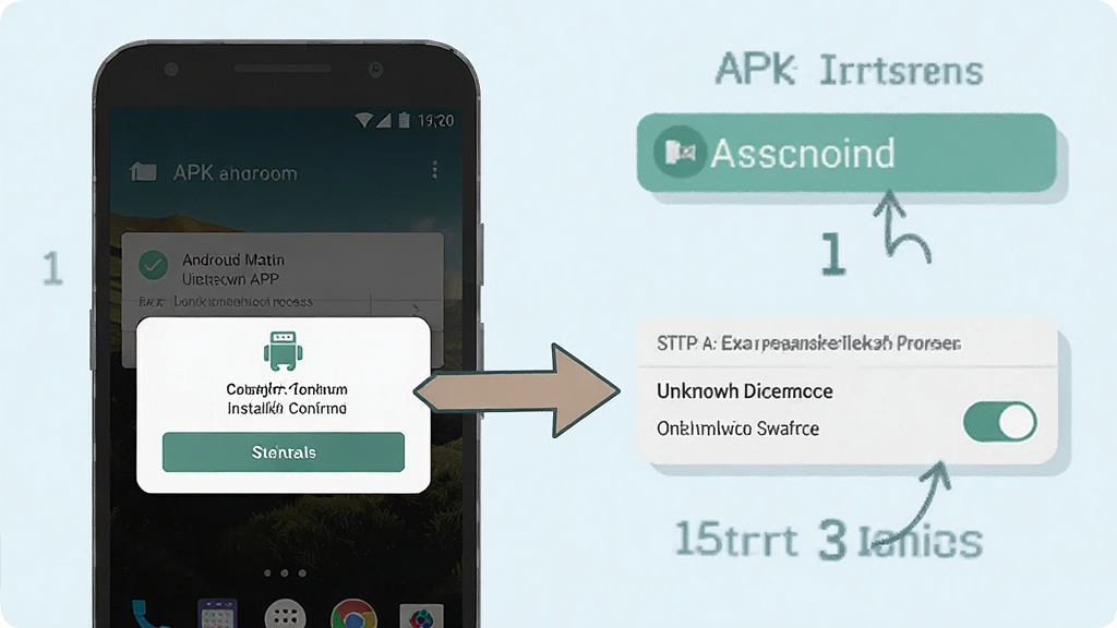 һ��չʾ��׿�ֻ���װAPK���̵Ĳ���ʾ��ͼ���������ֻ���Ļ��ʾ��װȷ�ϵ������Ա��м�ͷָ���������δ֪��Դ���أ�������Ϊ��ƽ����ѧ��ͼ����ɫ�����������ע��ȷ�����ʸɾ����޶���Ԫ��
