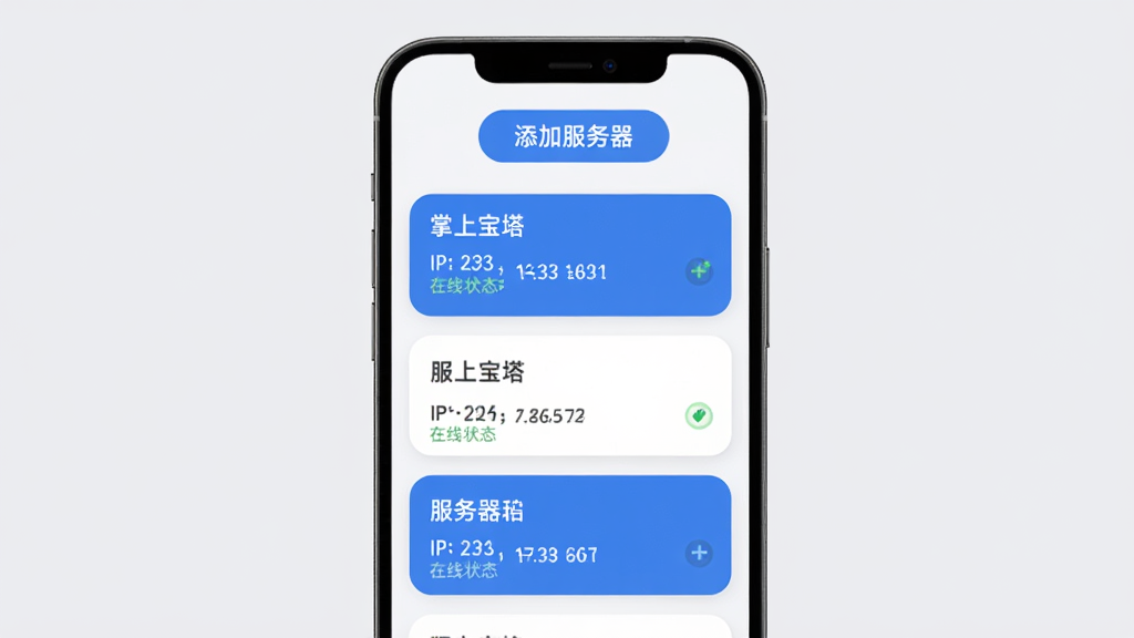 ���ϱ�����������л����棬�ֻ���Ļ��ʾ�������б���Ƭ��ÿ�ſ�Ƭ��ע���������ơ�IP��ַ������״̬�����������ӷ�������ť������ǳ�ң���ƬԲ����ƣ�������ɫ���������ˬ�����ʸɾ��޶���Ԫ��