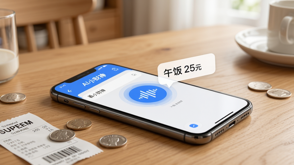 ������һ�������ֻ�ƽ����ľ�������ϣ���Ļ������ʾ��AIС���񡱵��������˽��棬һ������ɫ������ͼ�������������Ա߸��ֳ����緹 25Ԫ����ʶ�������ݣ��ֻ���Χɢ���ż�öӲ�Һ�һ�ų���СƱ����������ܰ�ľӼҲ������������Ϊдʵ��Ʒ��Ӱ�����������Ȼ�����ʸɾ��������޶���Ԫ��
