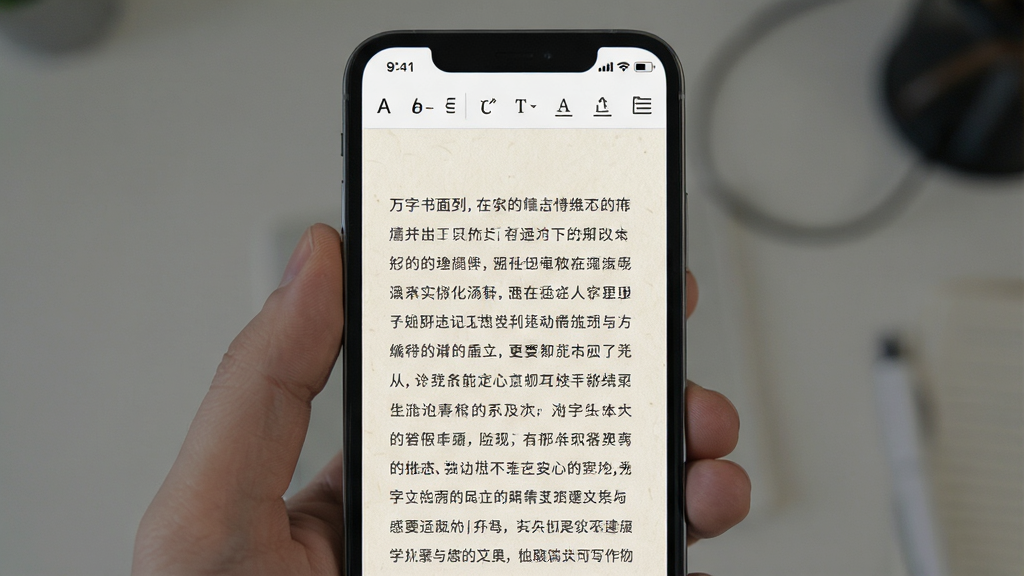 һ��������д���༭������ֻ���ͼ��������ʾ�ֻ���Ļ�д���һ���ı��༭ҳ�棬�Ϸ����ֺź��Ű湤�����������������������ݣ�����Ϊǳɫֽ���ʸУ���������������ִ���Լ�����ʸɾ��޶���Ԫ��