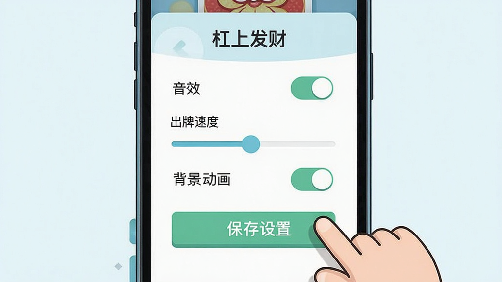 ��ͼ��ʾ�ʣ�һ���ֻ���Ļ��ͼ���Ĳ廭��������ʾ�����Ϸ��ơ�����Ϸ���ý��棬��������Ч���ء������ٶȻ��顢�����������ص�ѡ��Ա���һ����ͨ��ָ���ڵ�����������á���ť��������ɫ��ˬ�����ֱ�ǩ���������������ִ������ʸɾ��޶���Ԫ��