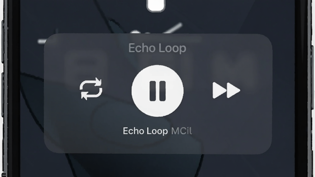 һ��Echo Loop�������ų����廭������Ϊ�ֻ��������棬������ʾEcho Loop���ſ��ƿ�Ƭ������ѭ��ͼ�ꡢ������ͣ��ť����Ƶ���ƣ�����Ϊ��ɫ���䣬������ִ���ϸ�����������ʸɾ��޶���Ԫ��