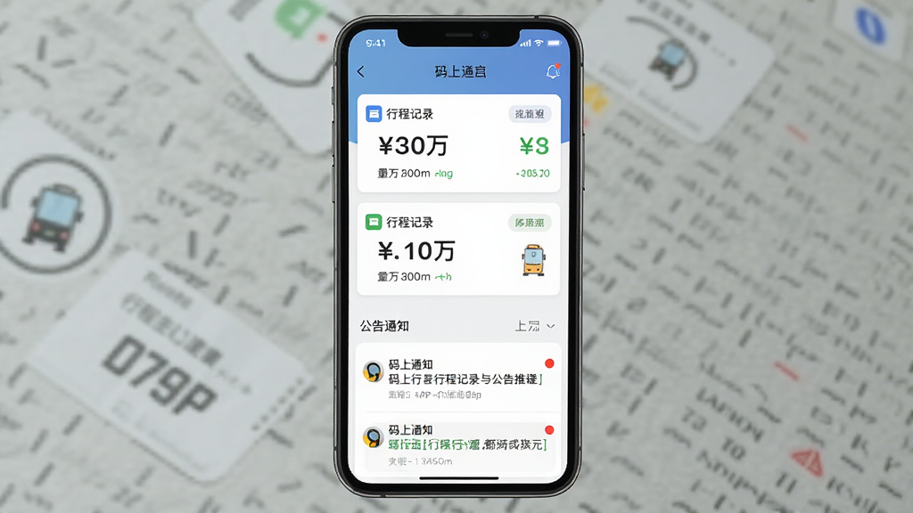 һ��������APP�г̼�¼�빫�����ͽ���ͼ������Ϊ�ֻ���Ļչʾ�г��б���֪ͨ��Ϣ���������ֻ����С���Ļ���ϰ벿��Ϊ�г̼�¼��Ƭ���°벿��Ϊ����֪ͨ�����Ű���������Ϊ�ִ���Լ�磬ϸ���Ϸ�������ͻ��������ͼ���������ѣ����ʸɾ������޶���װ��