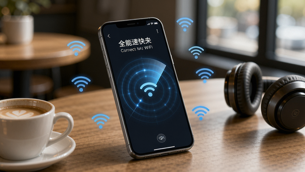 һ�ű���ȫ���ٿ�����WiFiһ��ɨ�蹦�ܵ�AI��ͼ��������һ���ֻ������������ϣ���Ļ��ʾȫ���ٿ�����WiFi����ɨ�踽��WiFi��ɨ�趯�����״ﲨ��״��ɢ����ΧƯ���Ŷ��WiFi�ź�ͼ�꣬�ֻ��Ա߷���һ�����Ⱥ�һ����������������ܰ�Ŀ�����һ�ǣ����дʵ��������ͣ����ʸɾ����޶���Ԫ��