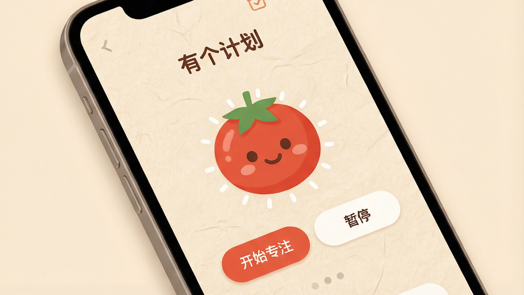 һ���ֻ���Ļ����ʾ���и��ƻ���App�ķ�����רע���棬��Ļ������һ����ɫ���Ѽ�ʱ������Χ�С���ʼרע���͡���ͣ����ť������Ϊ��͵���ɫ������΢��ֽ���ʸУ����ɰ���ܰ�����ʸɾ���