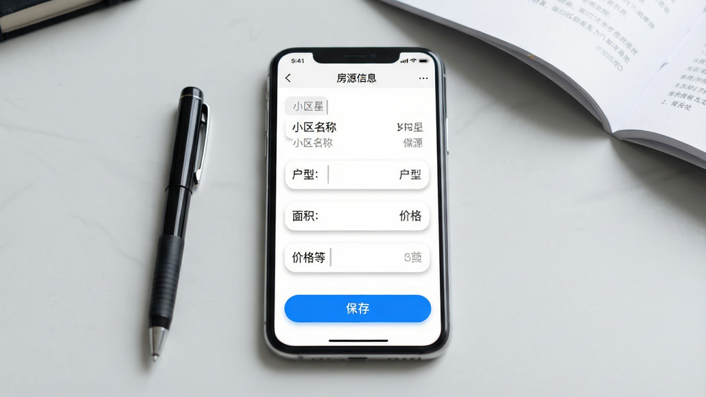 �ֻ���Ļ��дչʾ����Դ�ǡ�App�ķ�Դ�༭ҳ�棬�����ǡ���Դ��Ϣ�����������·���������С�����ơ����͡�������۸�������ÿ��������Ҳ��������Ļ�ɫ��ʾ���֡������԰�ɫΪ�ף���ɫ������ť��ʾ�����桱�������ֻ�ƽ����ǳ��ɫ�����ϣ��Ա���һ֧��ɫǩ�ֱʺ�һ�ݴ򿪵��ļ�������Ϊ�ֻ����С�Ԫ�ضԳƣ����Ϊ��ƽ��UI��ƣ�ϸ�ڰ���Բ���������ӰЧ�������ʸɾ��������޶���Ԫ�ء�