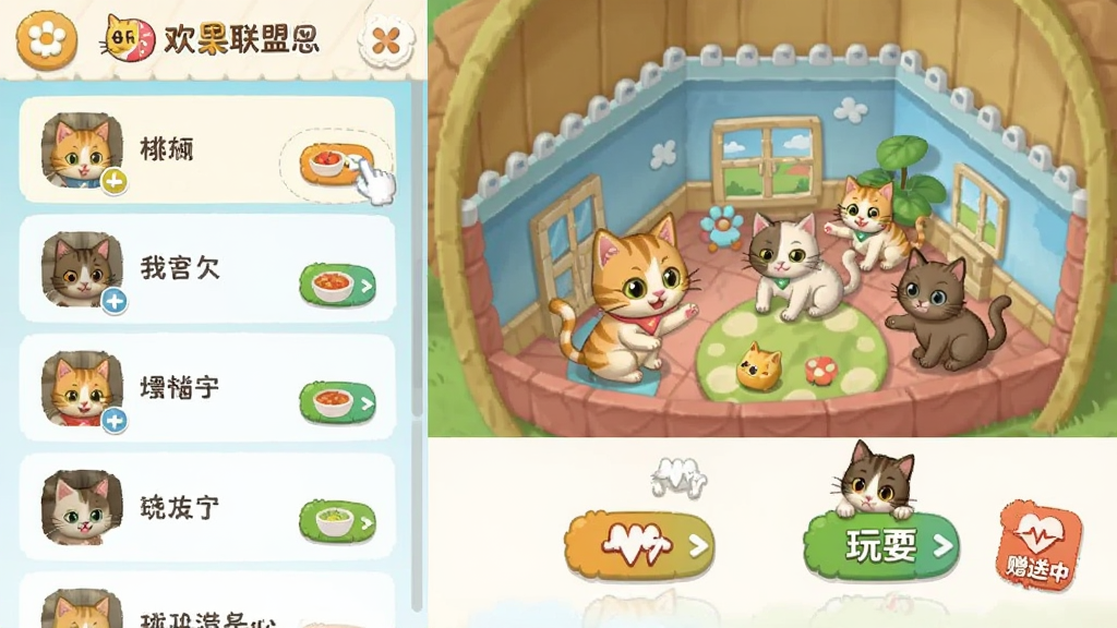 ͼƬչʾ���ֹ�����è��ĺ����������棬����Ǻ����б����Ҳ��Ǻ��ѵ�è�䷿��չʾ����ҿ��Ե��������ť����ιʳ����ˣ����������������ͼ�꣬�����ã����ʸɾ��޶���Ԫ�ء�