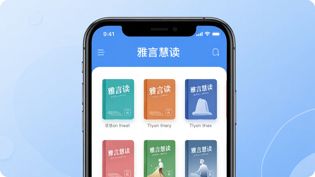 ͼƬչʾ�����Ի۶���APP�������棬һ���ֻ���Ļռ�ݻ������ģ���Ļ����ʾ���ĵ�����ܣ���������ڷ��ż�����ͬ��ɫ���鼮���棬����������Ϊ��ɫ��������ִ���ƽ��ϸ��Բ�󣬱���Ϊ��͵Ľ�����ɫ�����廭�ʸɾ����޶���Ԫ�أ�ͻ�������Ի۶�����Ʒ������