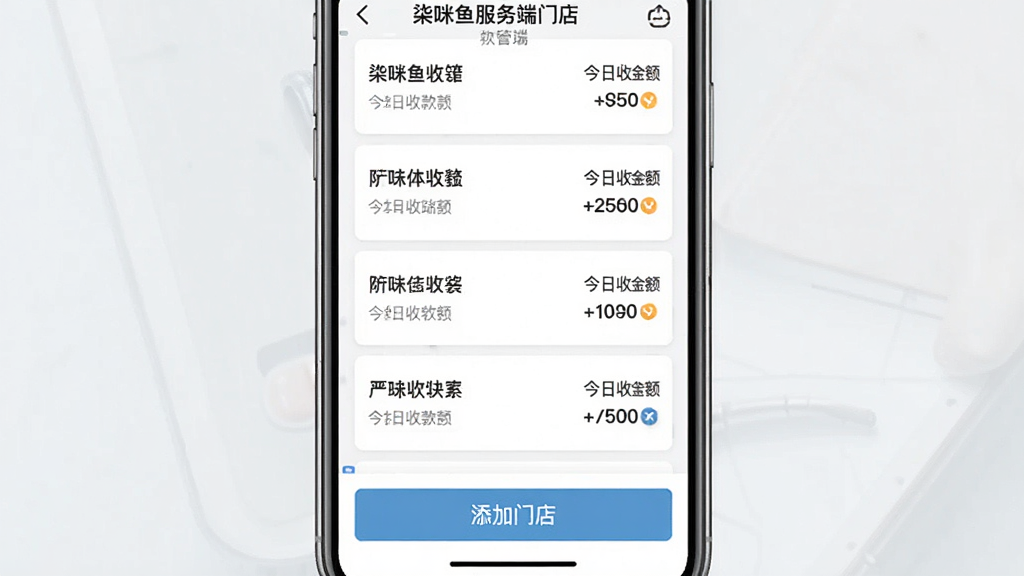 һ��չʾ���������˶��ŵ�������ܵĽ����ͼ������Ϊ�ֻ���Ļ����ʾ�ŵ��б���ÿ���ŵ��������н����տ���ͱ������ײ��С������ŵꡱ��ť�����岼������������ƽ��ϸ�ھ��£����ʸɾ����޶���Ԫ�ء�