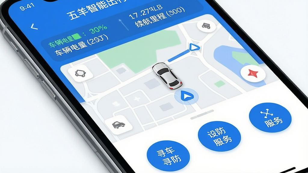 һ�������ֻ���Ļ��д����Ļ����ʾ���������ܳ��С�App�������棬������������ɫΪ����������ʾ����������������̣��м��ǵ�ͼ�����ͳ���λ�ã��ײ���Ѱ�����������������Բ�ΰ�ť���������ִ���ƽ�����ʸɾ��޶���Ԫ��