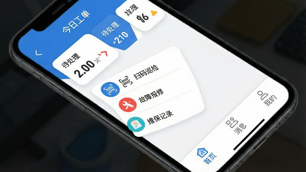һ���ֻ���Ļ��ͼ����ʾ��ͨ�����ա�APP�������棬����������ɫ��������ʾ�����չ������͡���������������Ƭ���м������ŵĹ���ͼ���硰ɨ��Ѳ�족�������ϱ��ޡ�����ά����¼�����ײ��������С���ҳ����������Ϣ���ҵġ��ĸ���ǩ�����岼�ּ���ִ�����ƽ����Ʒ��ϸ��Բ�󣬻��ʸɾ��޶���Ԫ�ء�
