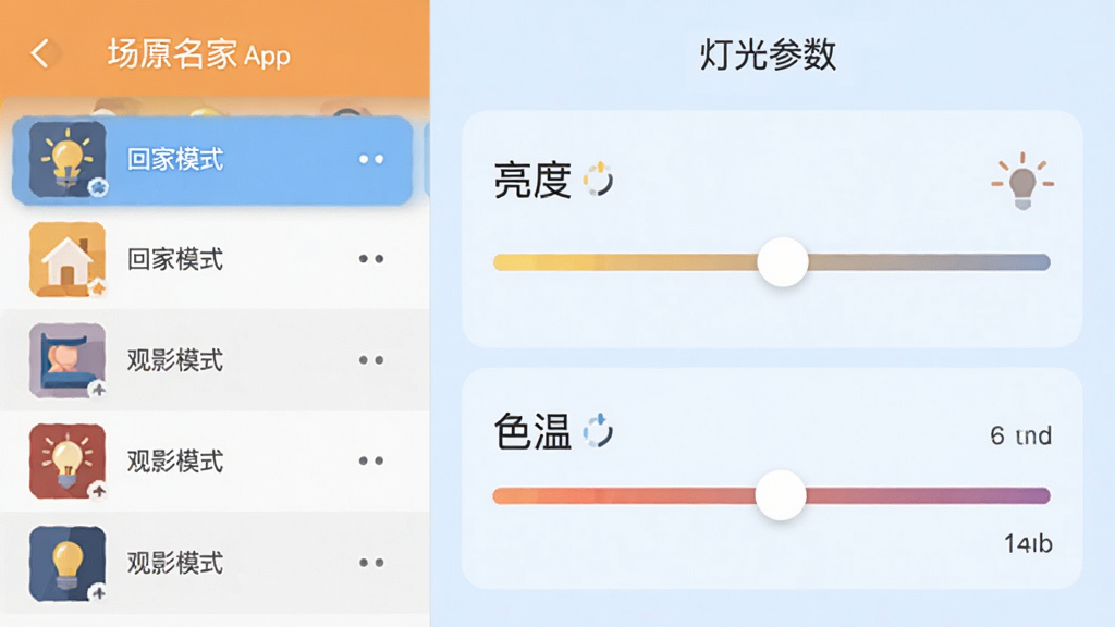 չʾ��Դ֮��App�ĳ����༭ҳ�棬����ǳ��������б����Ҳ��ǵƹ�������ڻ��飬�������Ⱥ�ɫ�£�����Ϊ����ɫ���������������ֱ�ע���ؼ�ģʽ��������Ӱģʽ������ƽ����ƣ����ʸɾ��޶���Ԫ��