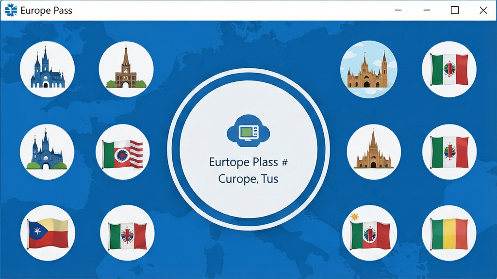 һ��չʾEurope Pass����������ĸ����ͼ���������ִ���������Ϊ��ɫ����������ʾ����״̬��ť����Χ����ŷ�޸����ر�Сͼ�꣬�������ƽ�������ʸɾ����޶������ֻ�Ԫ��
