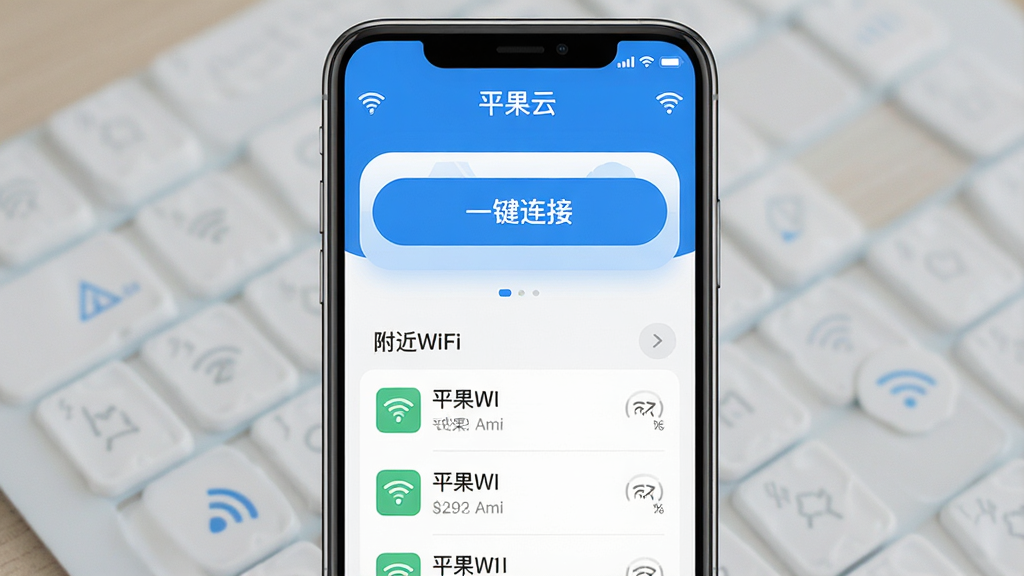 һ��չʾƽ����APP������ĸ����ͼ������Ϊ�ֻ���Ļ����Ļ����ʾƽ���Ƽ������������棬�����С�ƽ���ơ�������WiFi�ź�ͼ�꣬�м��ǡ�һ�����ӡ���ť���·��Ǹ���WiFi�б��������������Ű�ɾ�������ִ���ƽ��ϸ��Բ�󣬻��ʸɾ��޶���Ԫ�ء�