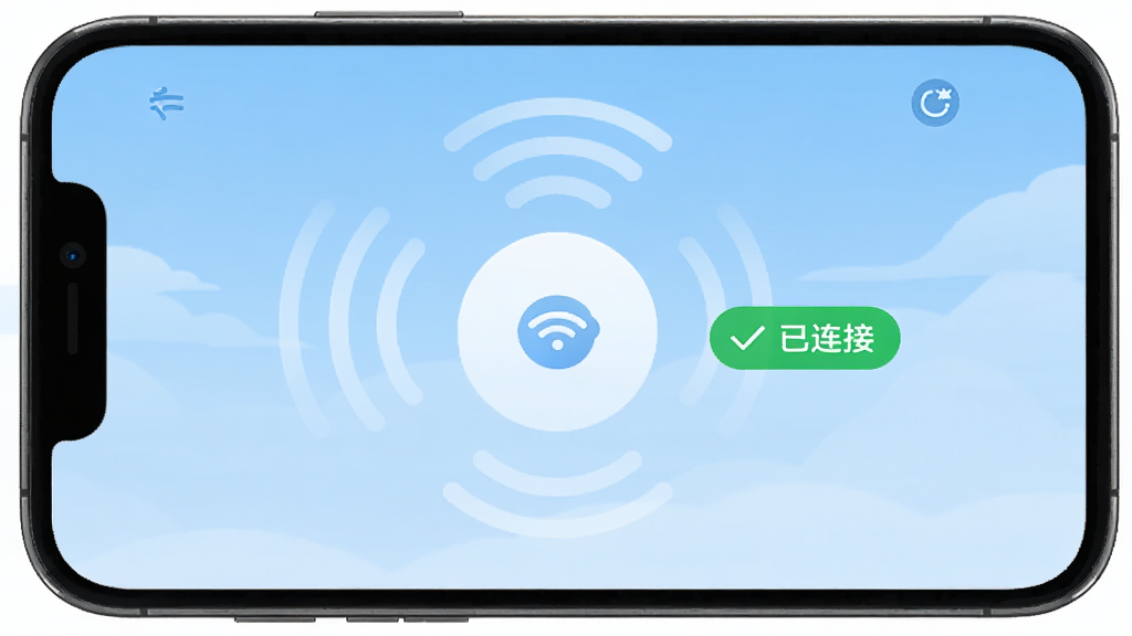 ɽ�����Ƶ�һ�����ӹ��ܽ��棬�ֻ���Ļ����ʾһ�����Բ�����Ӱ�ť����Χ������WiFi�źŲ��ƣ��Ա��С������ӡ���ɫ��ʶ������Ϊǳ��ɫ���䣬���ּ�࣬����ƽ��ϸ�����������ʸɾ��޶���Ԫ��