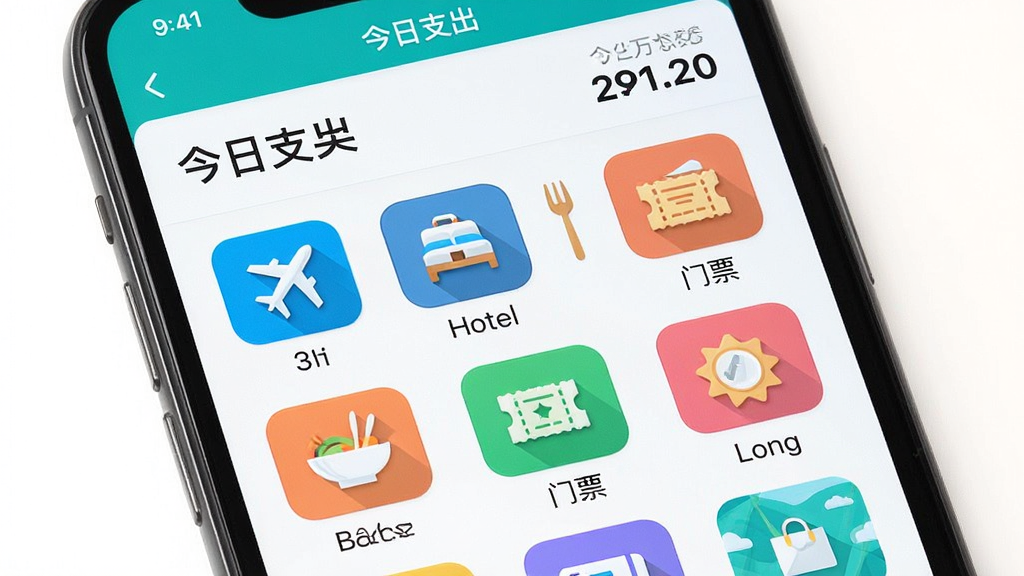 һ�����м�app���ܷ�����˹��ܵĽ�ͼ���������ֻ���Ļ����Ļ����ʾ���м�Ӧ�ã��м�������״���е����ѷ���ͼ�꣬�����ɻ����Ƶꡢ��ʳ����Ʊ�ȣ�ÿ��ͼ���·������ֱ�ǩ�������н���֧�����ܣ����ֹ������Ű�������������£���ɫ������ϸ�ڷḻ�����ʸɾ��޶���Ԫ��
