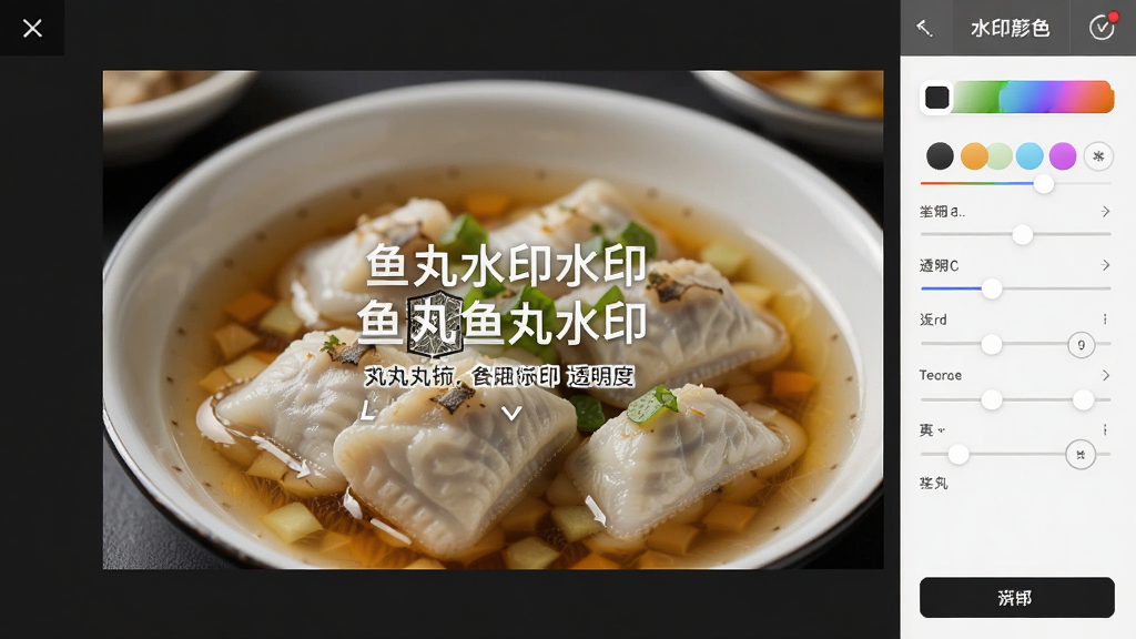 ����ˮӡ�����ˮӡ�༭���棬�����Ǳ༭�е���Ƭ����Ƭ������һ����϶�������ˮӡ����Χ��������ɫ͸���ȵȵ���ѡ������������Ű����򣬷���࣬ϸ�ھ��£����ʸɾ��޶���Ԫ��