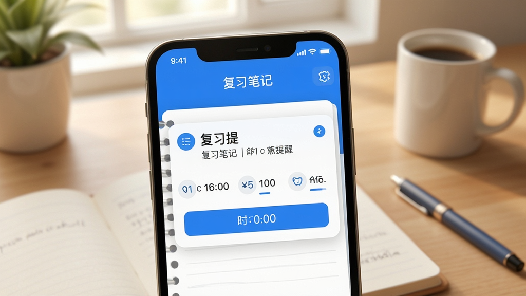 չʾ����ϰ�ʼǡ�������ϰ���ѹ��ܵĽ��棬�ֻ���Ļ��ʾһ���ʼǵĸ�ϰ����֪ͨ������ʱ������ѡ�����Ϊ�������棬�����ܰ��������ɫ��ϸ�����������ʸɾ�